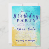 Waterverf Beach en Ocean Birthday Design Kaart (Voorkant)