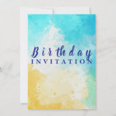 Waterverf Beach en Ocean Birthday Design Kaart (Achterkant)