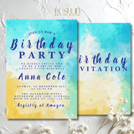Waterverf Beach en Ocean Birthday Design Kaart