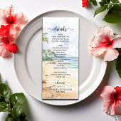 Waterverf Beach en Palmbomen Wedding Bar Menu