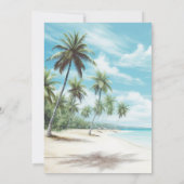 Waterverf Beach Engagement Party Invitation Kaart (Achterkant)