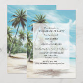 Waterverf Beach Engagement Party Invitation Kaart (Voorkant / Achterkant)