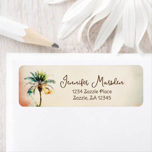 Waterverf Beach Etiket (Insitu)