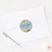 Waterverf Beach Floral Dank je bruiloft Ronde Sticker (Envelop)