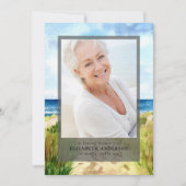 Waterverf Beach foto begrafenis Kaart (Voorkant)