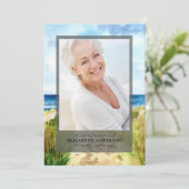 Waterverf Beach foto begrafenis Kaart (Staand voorkant)