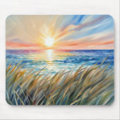 Waterverf Beach Grass en Sunrise Muismat (Voorkant)