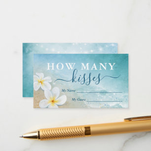 Waterverf Beach Hoeveel Kissers Bridal Game Informatiekaartje