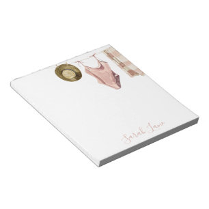 Waterverf Beach House Clothesline gepersonaliseerd Notitieblok