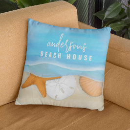 Waterverf Beach House Custom Ocean Kussen