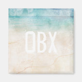 Waterverf Beach Initialen Water Sand Souvenir Magneet (Voorkant)