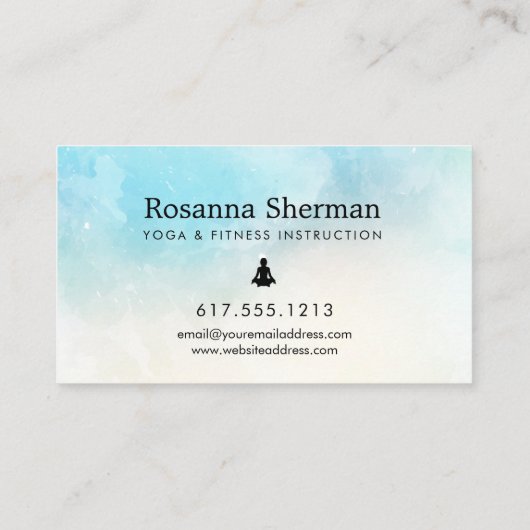 Waterverf Beach Just Breathe Yoga and Wellness Visitekaartje (Achterkant)