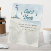 Waterverf Beach, Kust van New England Reclamebord Met Voetstuk (Insitu)