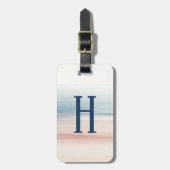 Waterverf Beach Monogram Bagagelabel (Voorkant verticaal)