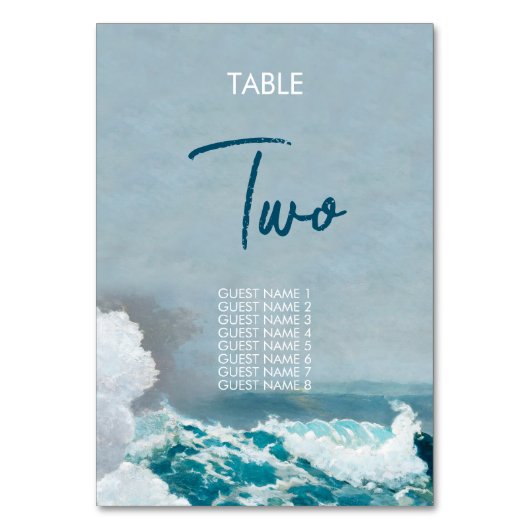 Waterverf Beach Monogram bruiloft Kaart (Achterkant)