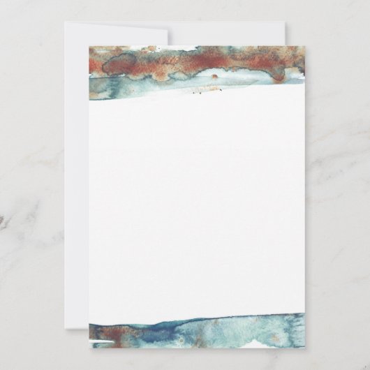 Waterverf Beach Newborn Baby Foto geboorte Aankondiging (Achterkant)