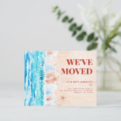 Waterverf Beach Nieuw adres Briefkaart (Staand voorkant)