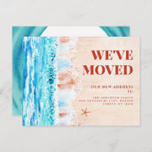 Waterverf Beach Nieuw adres Briefkaart (Voorkant / Achterkant)