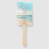 Waterverf Beach Oars bruiloft Handwaaier (Achterkant)