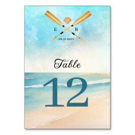 Waterverf Beach Oars bruiloft Kaart