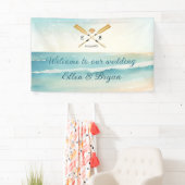 Waterverf Beach Oars bruiloft welkom Spandoek (Insitu)