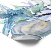 Waterverf Beach Ocean 15 Wedding Zitplaatsen Grafi Poster (Hoek)