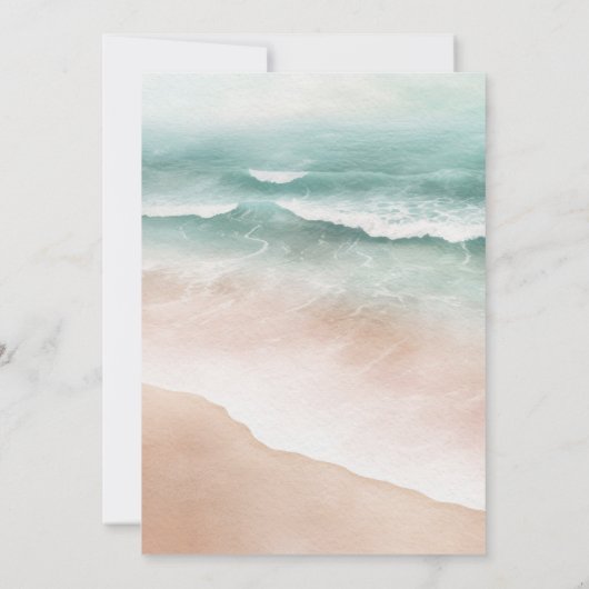 Waterverf Beach Ocean bruiloft uitnodiging (Achterkant)