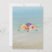 Waterverf Beach Ocean Floral Wedding Kaart (Achterkant)