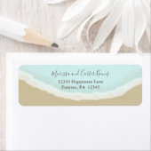 Waterverf Beach Ocean Retouradreslabel Etiket (Insitu)