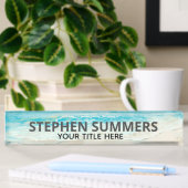 Waterverf Beach Ocean Surf Personalized Naambordje