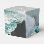 Waterverf Beach Ocean Waves Monogram Weddenschap Bedankdoosjes (Achterkant)