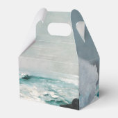Waterverf Beach Ocean Waves Monogram Weddenschap Bedankdoosjes (Achterkant)