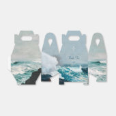 Waterverf Beach Ocean Waves Monogram Weddenschap Bedankdoosjes (Uitgevouwen)