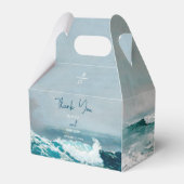 Waterverf Beach Ocean Waves Monogram Weddenschap Bedankdoosjes (Voorkant Zijde)