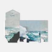 Waterverf Beach Ocean Waves Monogram Weddenschap Bedankdoosjes (Uitgevouwen)