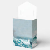 Waterverf Beach Ocean Waves Monogram Weddenschap Bedankdoosjes (Geopend)