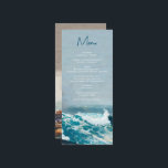 Waterverf Beach Ocean Waves Monogram Weddenschap Menu<br><div class="desc">Een mooie waterverf strandoceaan zwaait het trouwontwerp met minimalistische accenten en monogram. Dit ontwerp is ideaal voor alle lente-,  zomer-,  Herfst- en winterbruiloften. Een elegant ontwerp van waterverf voor de zeebodem in een hedendaags thema. Een stijlvol strandtrouwmenu met moderne elementen. Er zijn ook huwelijksuitnodigingen en andere kantoorbenodigdheden beschikbaar.</div>