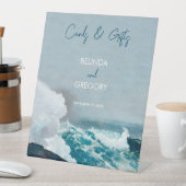 Waterverf Beach Ocean Waves Wedding Cards Reclamebord Met Voetstuk (Insitu)