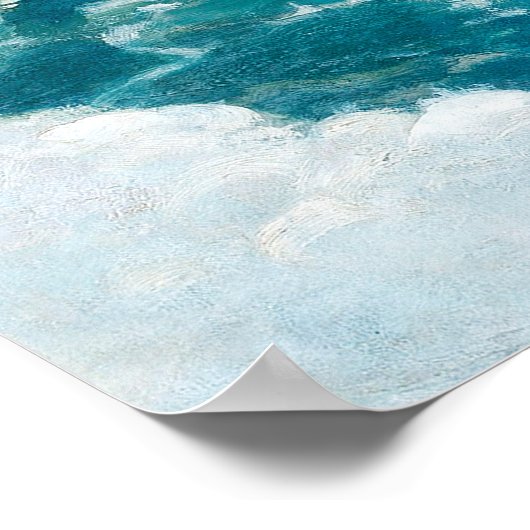 Waterverf Beach Ocean Waves Wedding Seding Chart Poster (Hoek)