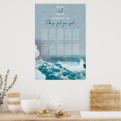Waterverf Beach Ocean Waves Wedding Seding Chart Poster (Keuken)