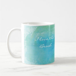 Waterverf Beach Ocean Zee Koffie Mok Gepersonalise