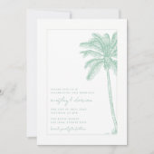 Waterverf Beach Palm Tree Boho Wedding Kaart (Voorkant)