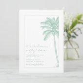 Waterverf Beach Palm Tree Boho Wedding Kaart (Staand voorkant)