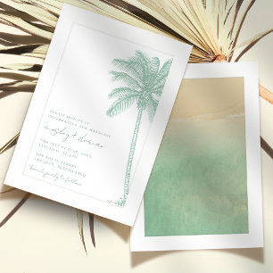 Waterverf Beach Palm Tree Boho Wedding Kaart
