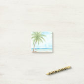Waterverf Beach Palm Tree Post it Pad Post-it® Notes (Op bureau)