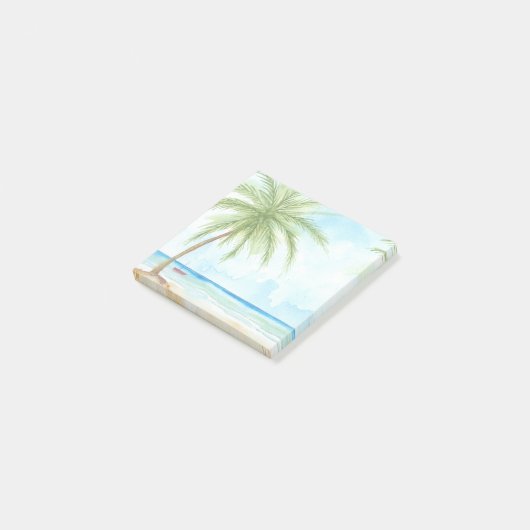 Waterverf Beach Palm Tree Post it Pad Post-it® Notes (Schuin)