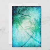 Waterverf Beach, Palm Trees Huwelijksuitnodigingen Kaart (Achterkant)