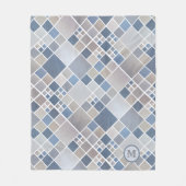 Waterverf Beach Pattern Monogram Fleece Blanket Deken (Voorkant)
