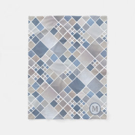 Waterverf Beach Pattern Monogram Fleece Blanket Deken