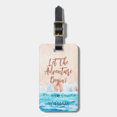 Waterverf Beach Personalized Name Bagagelabel (Voorkant verticaal)